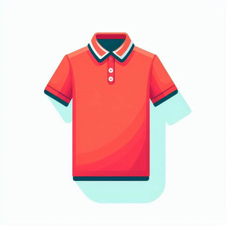 Red polo shirt isolated on a white background. Vector illustration.のイラスト素材