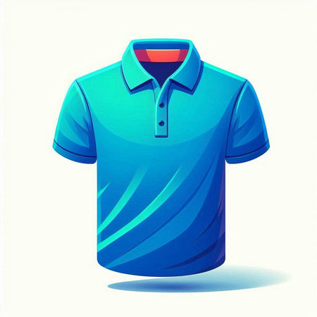 Blue polo shirt isolated on a white background. Vector illustration.のイラスト素材