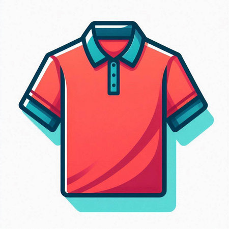 Red polo shirt isolated on a white background. Vector illustration.のイラスト素材