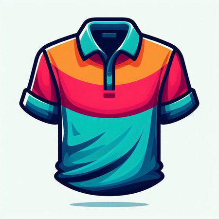 Colorful polo shirt isolated on white background. Vector illustration.のイラスト素材