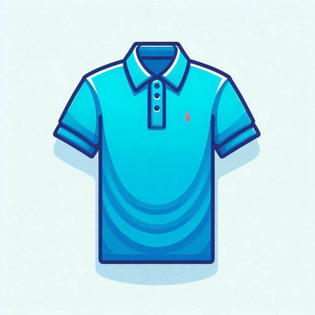 Blue polo shirt isolated on a white background. Vector illustration.のイラスト素材