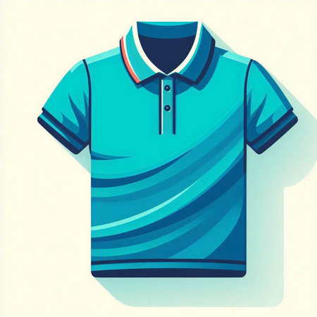 blue polo shirt on white background, vector illustration eps10のイラスト素材