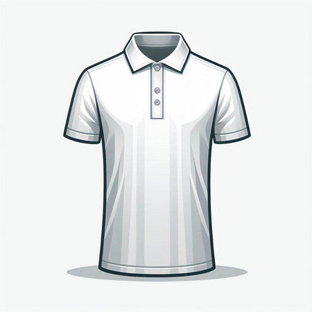 White polo shirt isolated on the white background. Vector illustration.のイラスト素材