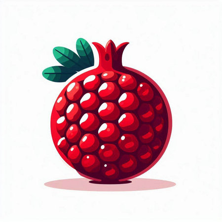pomegranate fruit on a white background. vector illustration.のイラスト素材
