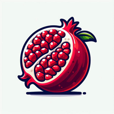 Pomegranate fruit vector illustration. Pomegranate icon.のイラスト素材
