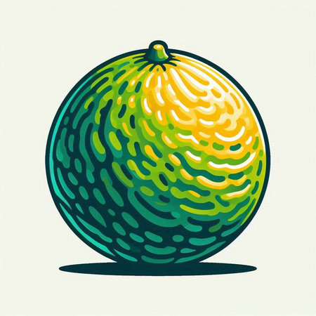 Hand drawn melon. Vector illustration. Isolated on white background.のイラスト素材