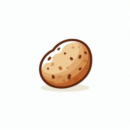 Illustration of a chocolate chip cookie isolated on a white background.のイラスト素材