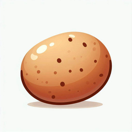 Illustration of a potato on a white background with a shadow.のイラスト素材