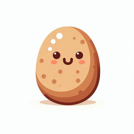 Cute cartoon egg. Vector illustration isolated on a white background.のイラスト素材