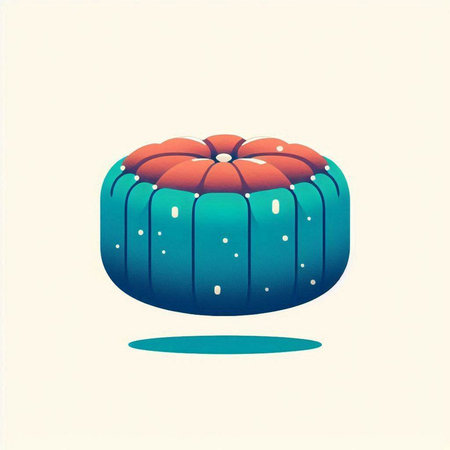 pumpkin vector illustration in retro style with shadow on white backgroundのイラスト素材