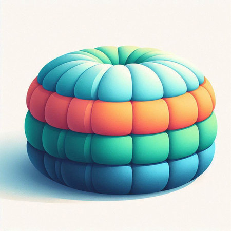 pumpkin in the form of a rainbow, 3d illustrationのイラスト素材