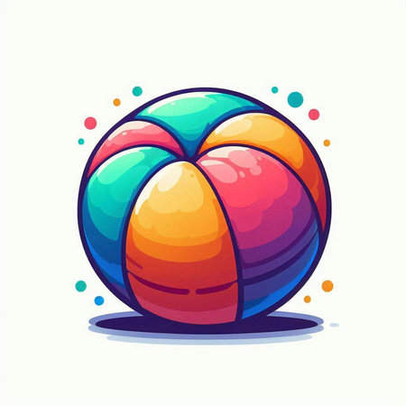 Colorful beach ball isolated on a white background. Vector illustration.のイラスト素材
