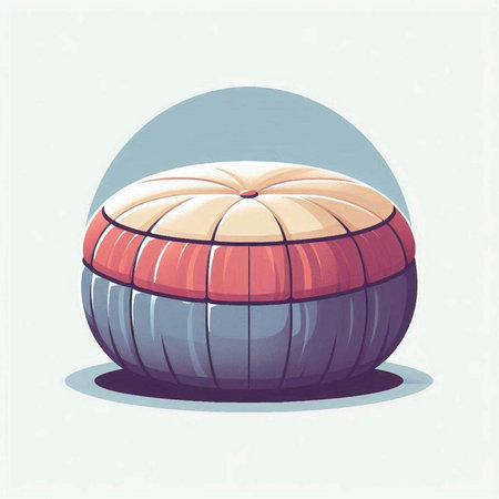 Illustration of a pouf in the form of a ball.のイラスト素材