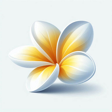 frangipani flower on the white background. vector illustration.のイラスト素材