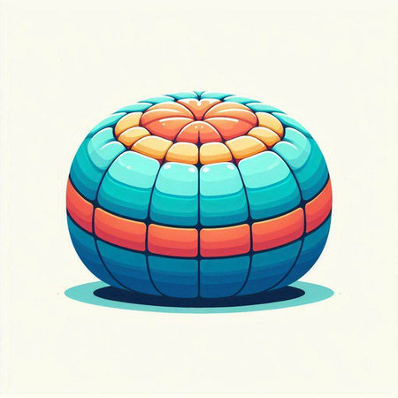 Colorful inflatable ball isolated on white background. Vector illustration.のイラスト素材