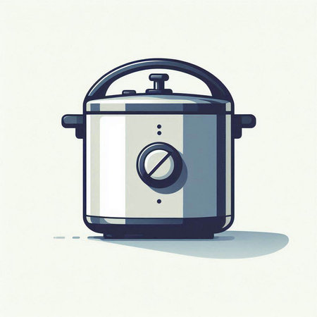 Illustration of a modern electric multi cooker isolated on a white backgroundのイラスト素材