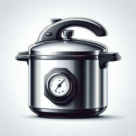 electric multi cooker on a white background. 3d rendering, illustrationのイラスト素材