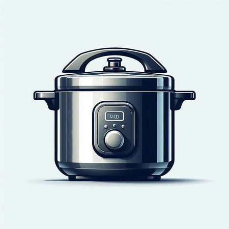 Illustration of a modern electric multi cooker isolated on a white backgroundのイラスト素材