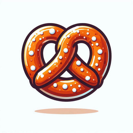 Bavarian pretzels on white background. Vector illustration.のイラスト素材