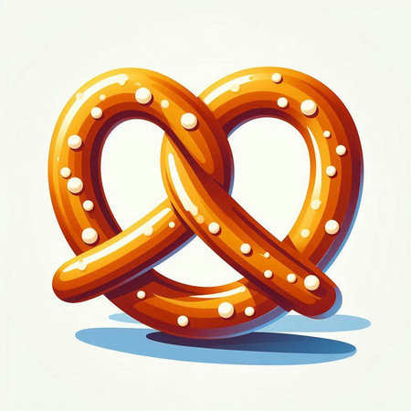 Pretzels in the form of a heart. Vector illustration.のイラスト素材