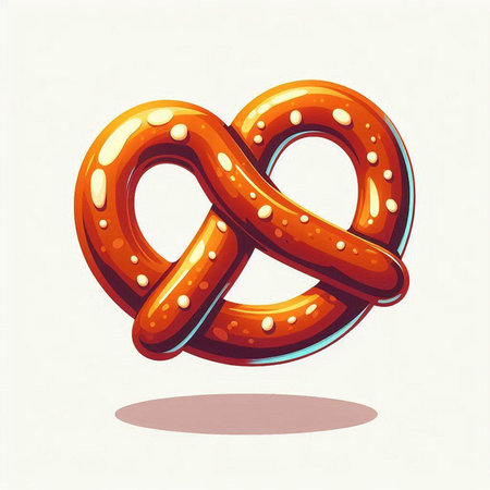 Pretzel with glaze on white background. Vector illustration.のイラスト素材