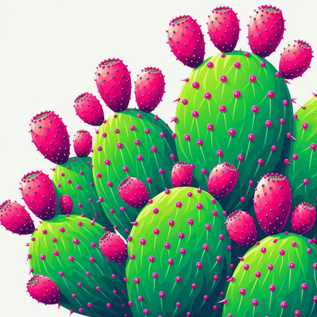 Cactuses on white background. Vector illustration for your design.のイラスト素材