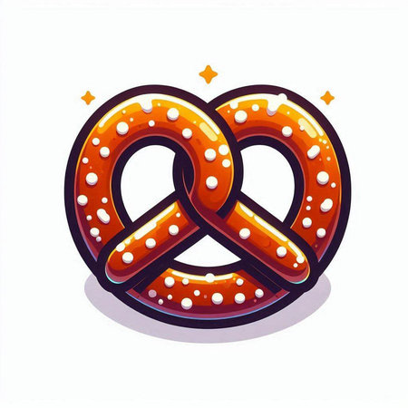 Pretzel vector icon. Illustration of sweet pretzel.のイラスト素材