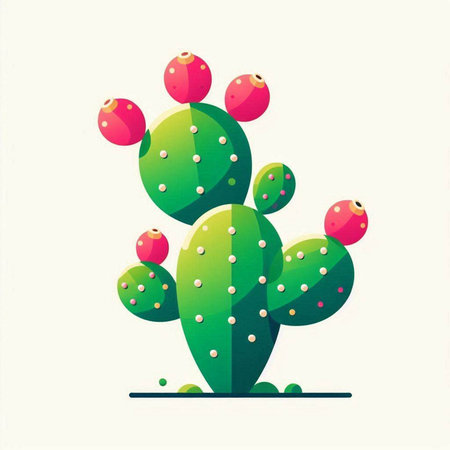 Cactus vector illustration. Flat style. Cactuses icon.のイラスト素材
