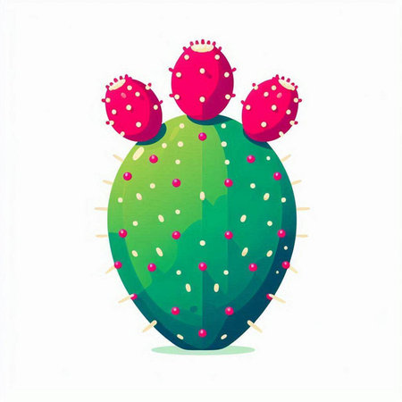 Cactus with pink flowers on a white background. Vector illustration.のイラスト素材