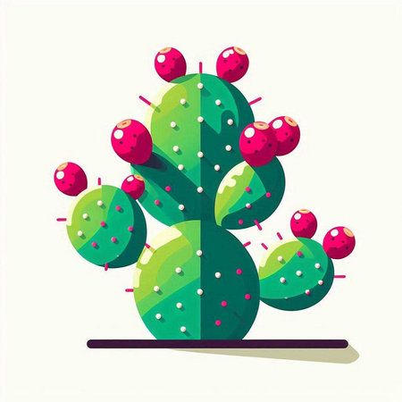 Cactus vector illustration. Cactuses in flat style on white background.のイラスト素材