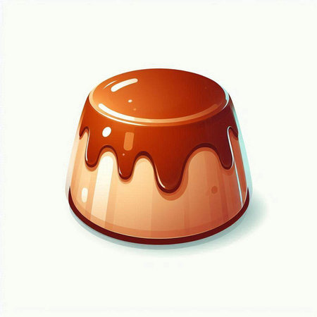 Vector illustration of a chocolate pudding. Isolated on white background.のイラスト素材