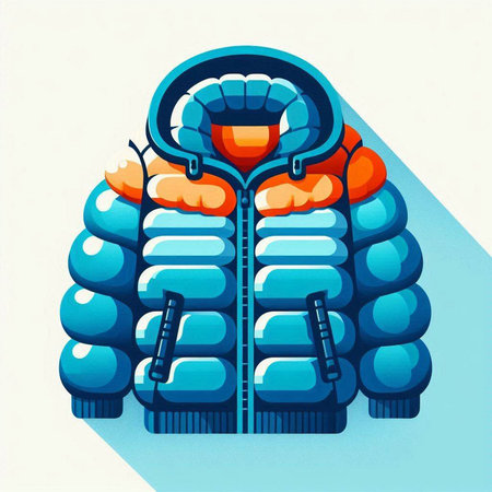 Winter coat. Vector illustration. Isolated on a white background.のイラスト素材