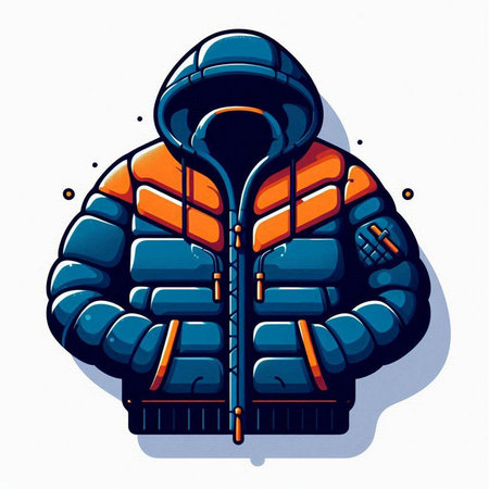 Winter jacket on a white background. Vector illustration of a winter jacket.のイラスト素材