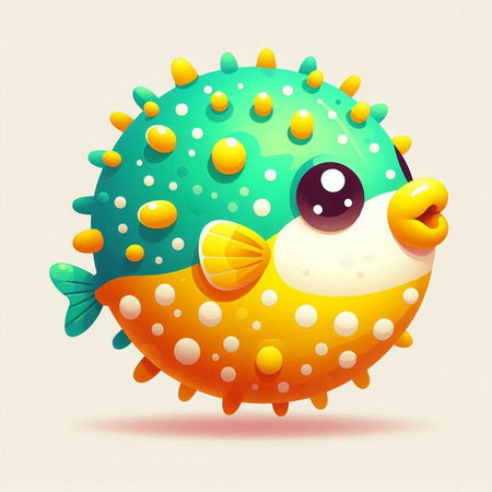 Funny cartoon fish with eyes and mouth. Vector illustration for your designのイラスト素材