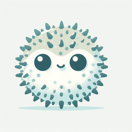 Cute cartoon sea urchin. Vector illustration for your designのイラスト素材