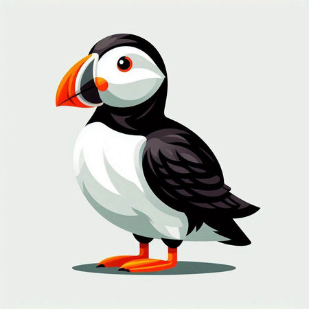 Puffin isolated on white background. Vector illustration. Eps 10.のイラスト素材