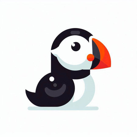 Cute cartoon penguin isolated on white background. Vector illustration.のイラスト素材