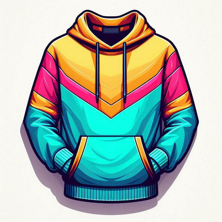 Colorful hoodie on white background. Vector illustration for your designのイラスト素材