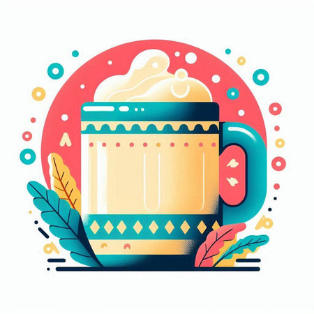 Mug of beer. Vector illustration in flat style. Design element.のイラスト素材