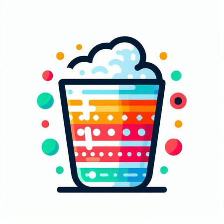 Cinema icon. Popcorn in a glass. Vector illustration.のイラスト素材
