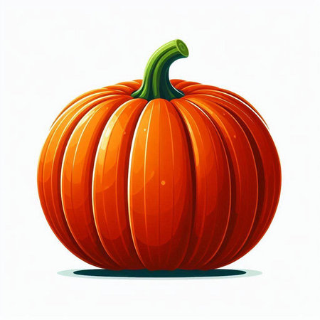 Pumpkin on a white background. Vector illustration in cartoon style.のイラスト素材