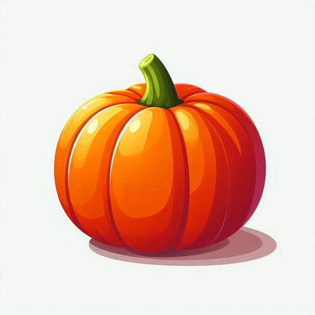 Illustration of a pumpkin on a white background. Vector illustration.のイラスト素材