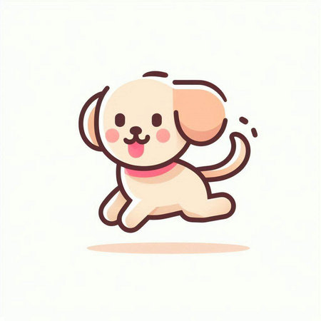 Cute cartoon dog. Vector illustration of a dog on a white background.のイラスト素材