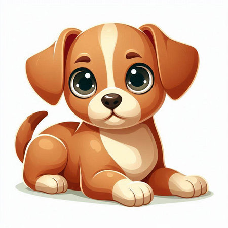 Cute puppy on a white background. Vector illustration for your designのイラスト素材