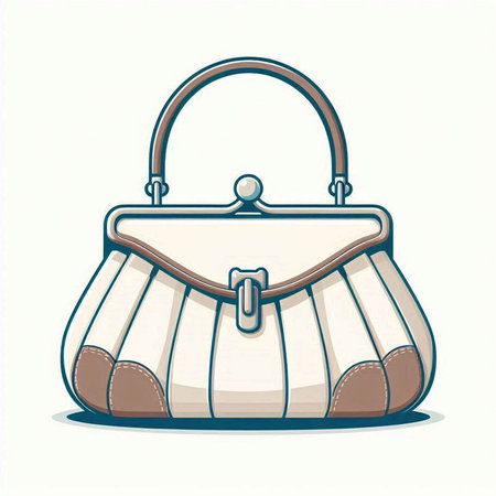 Illustration of a woman's handbag on a white background.のイラスト素材