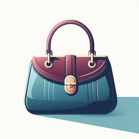 Illustration of a stylish leather handbag on a white background.のイラスト素材
