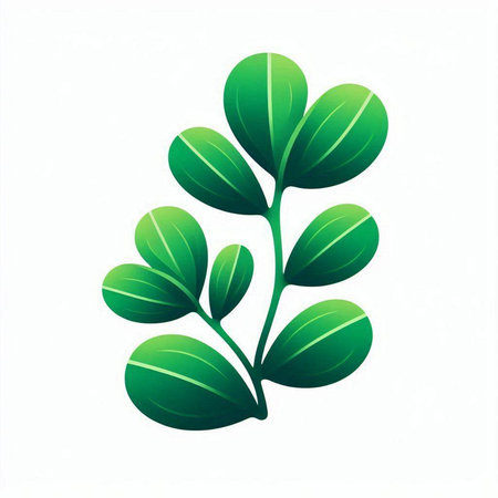 Green leaves isolated on white background. Vector illustration. Eps 10.のイラスト素材