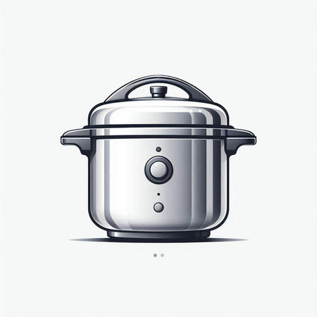 Cooking pot isolated on white background. Realistic vector illustration.のイラスト素材
