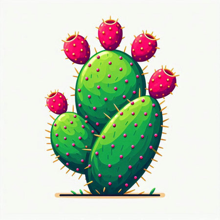 Cactus vector illustration isolated on white background. Cactus icon.のイラスト素材