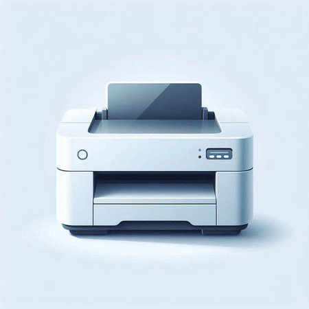 Printer on a white background. Vector illustration. Eps 10.のイラスト素材